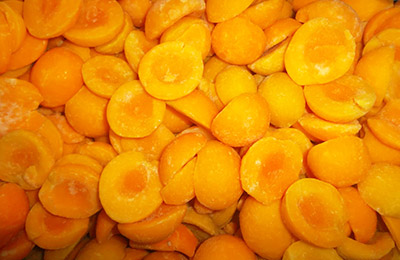 Frozen apricot halves